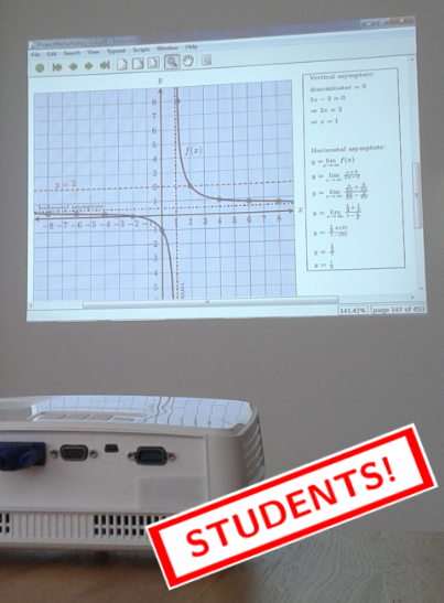 Student Teachers picture of projected slide