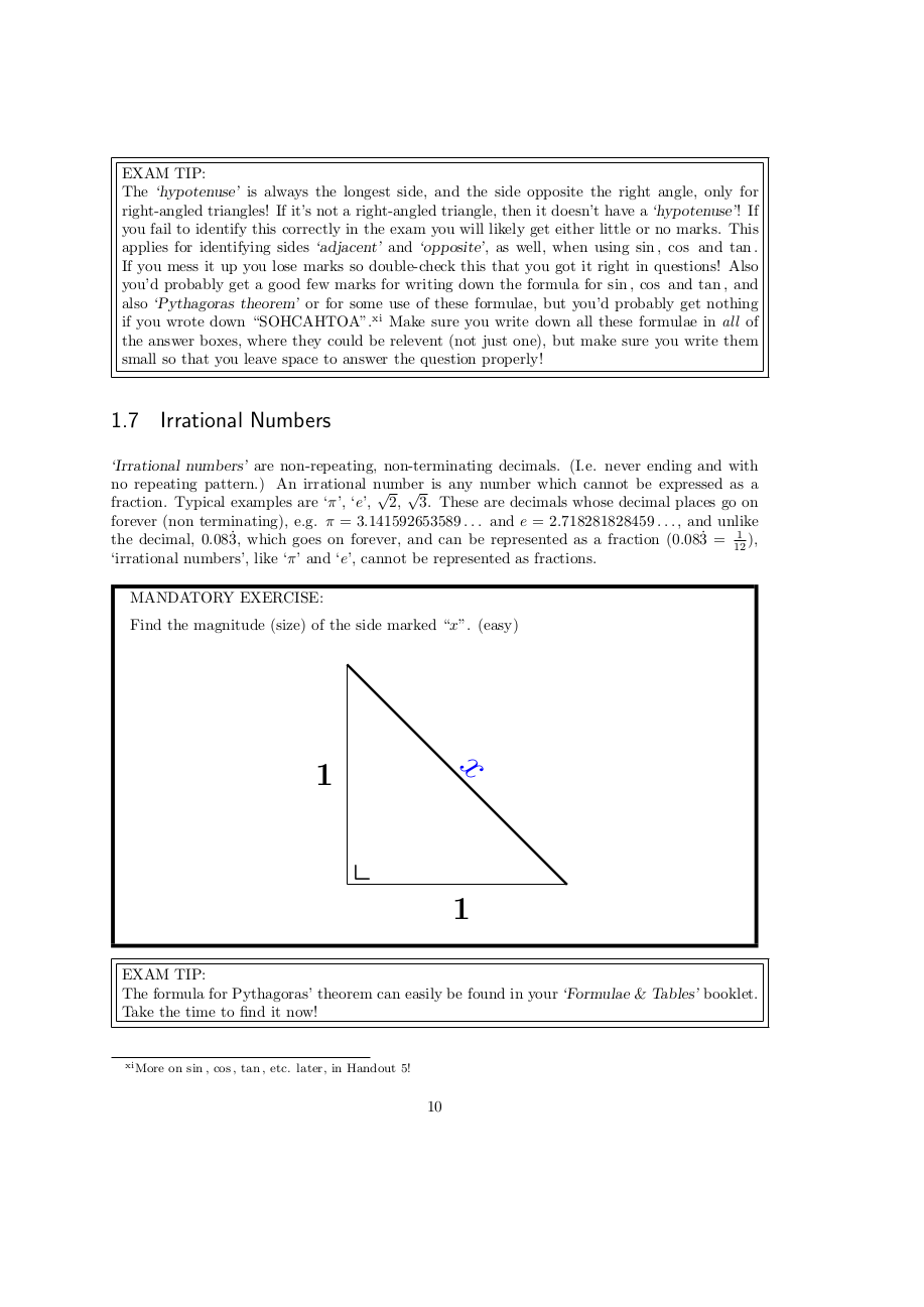 Page 10 Pythagoras theorem