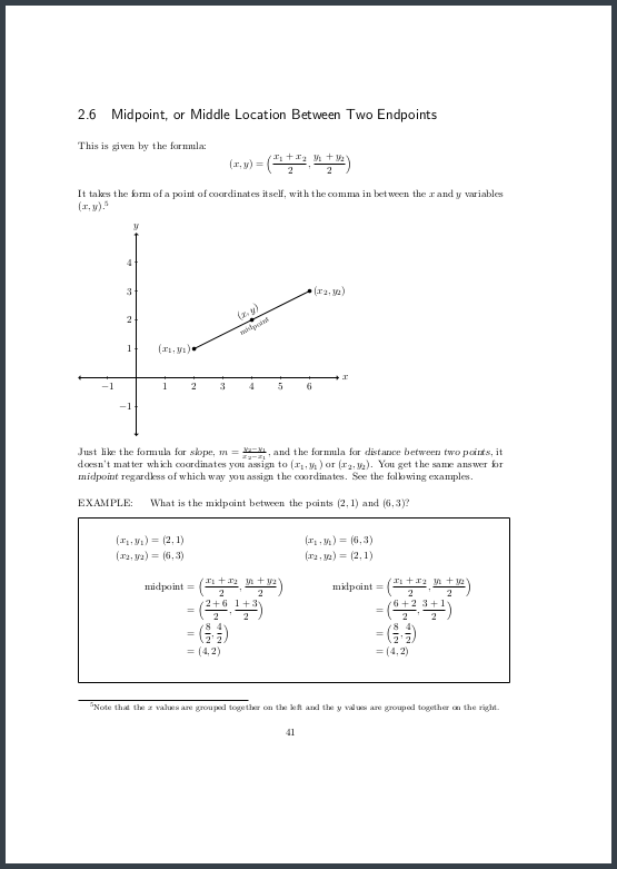 Page 41 Midpoint formula