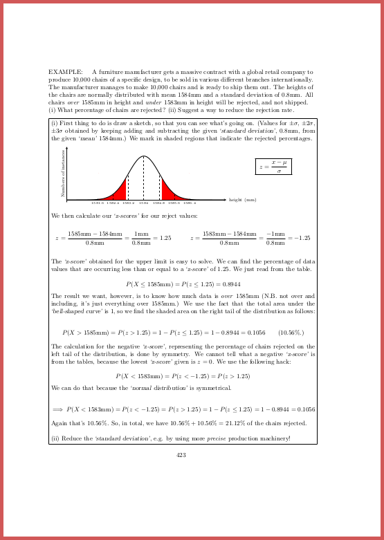Page 423 Z scores and normal distribution